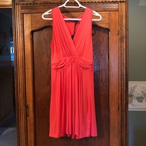 Coral knit dress